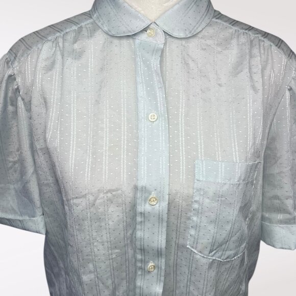 Vintage Classic Elegance Shirt Sleeve Button Down Shirt Light Blue Size XL - Picture 2 of 9